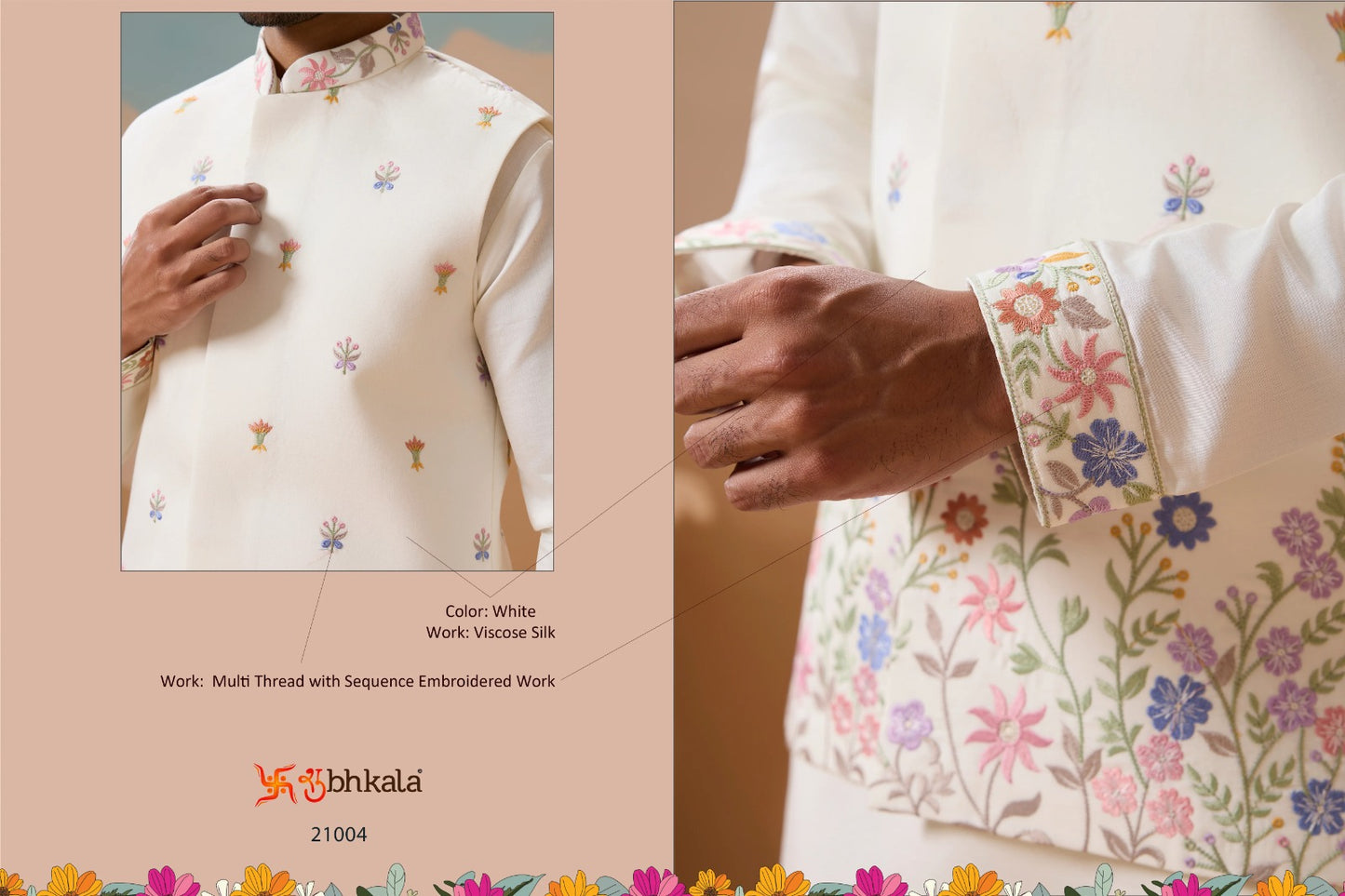 21004 Royal Rivaaj Shubhkala Viscose Silk Mens Kurta Pyjama
