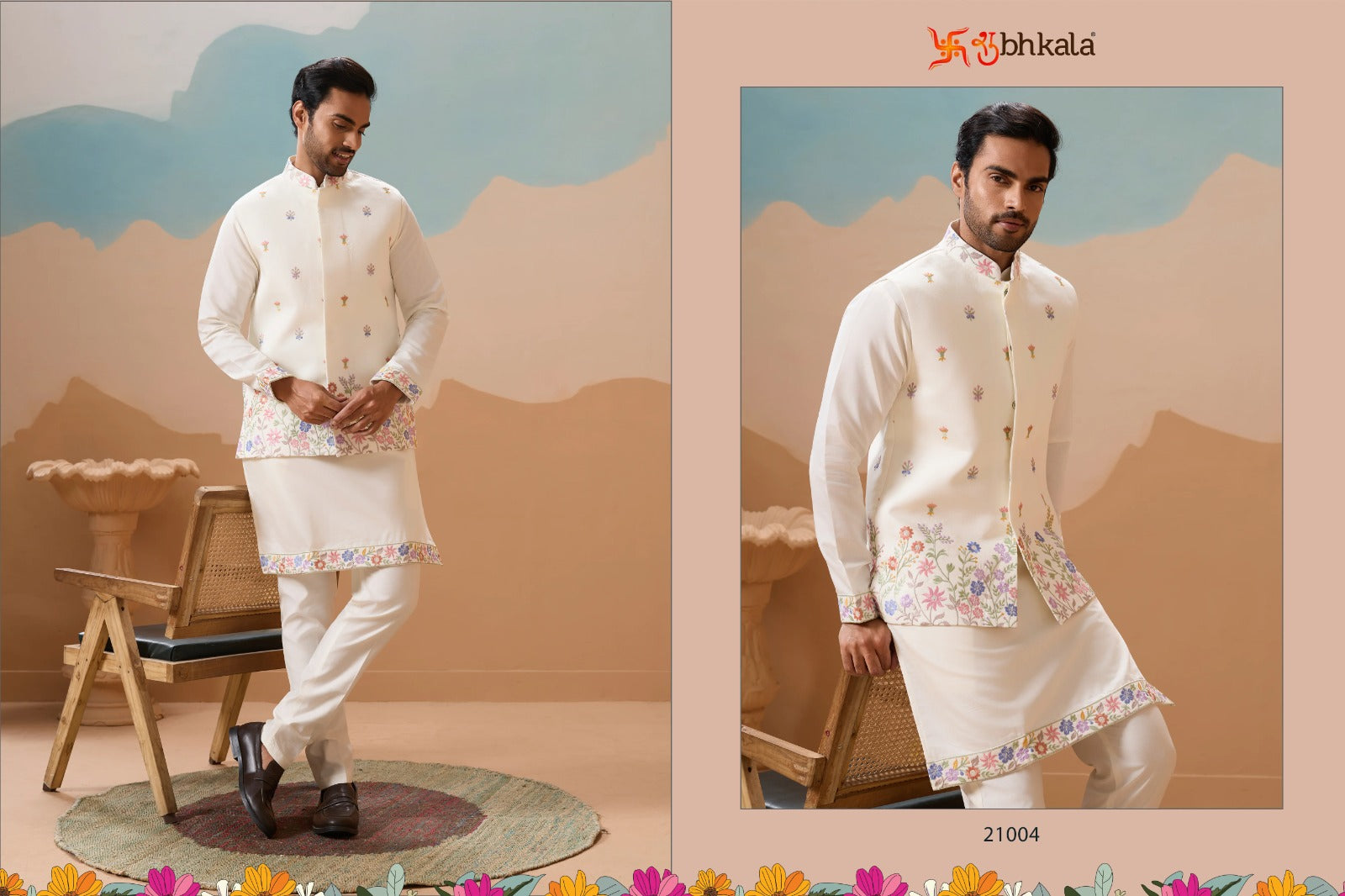21004 Royal Rivaaj Shubhkala Viscose Silk Mens Kurta Pyjama