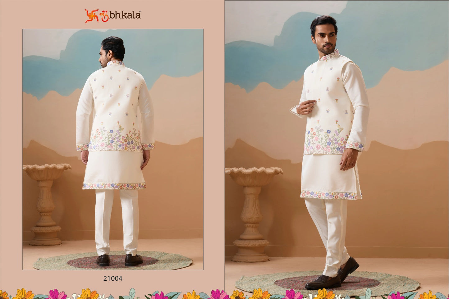 21004 Royal Rivaaj Shubhkala Viscose Silk Mens Kurta Pyjama