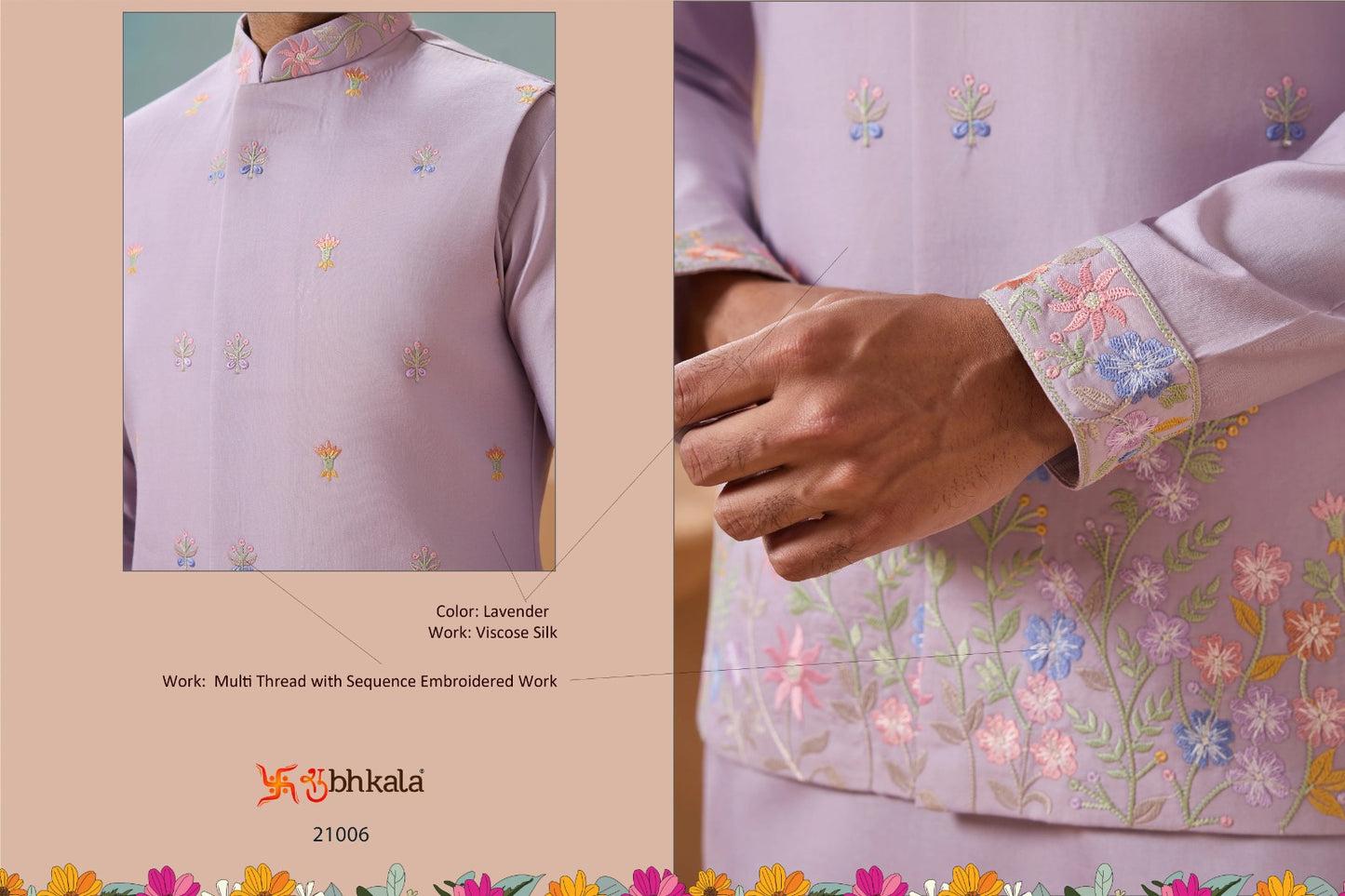 21006 Royal Rivaaj Shubhkala Viscose Silk Mens Kurta Pyjama