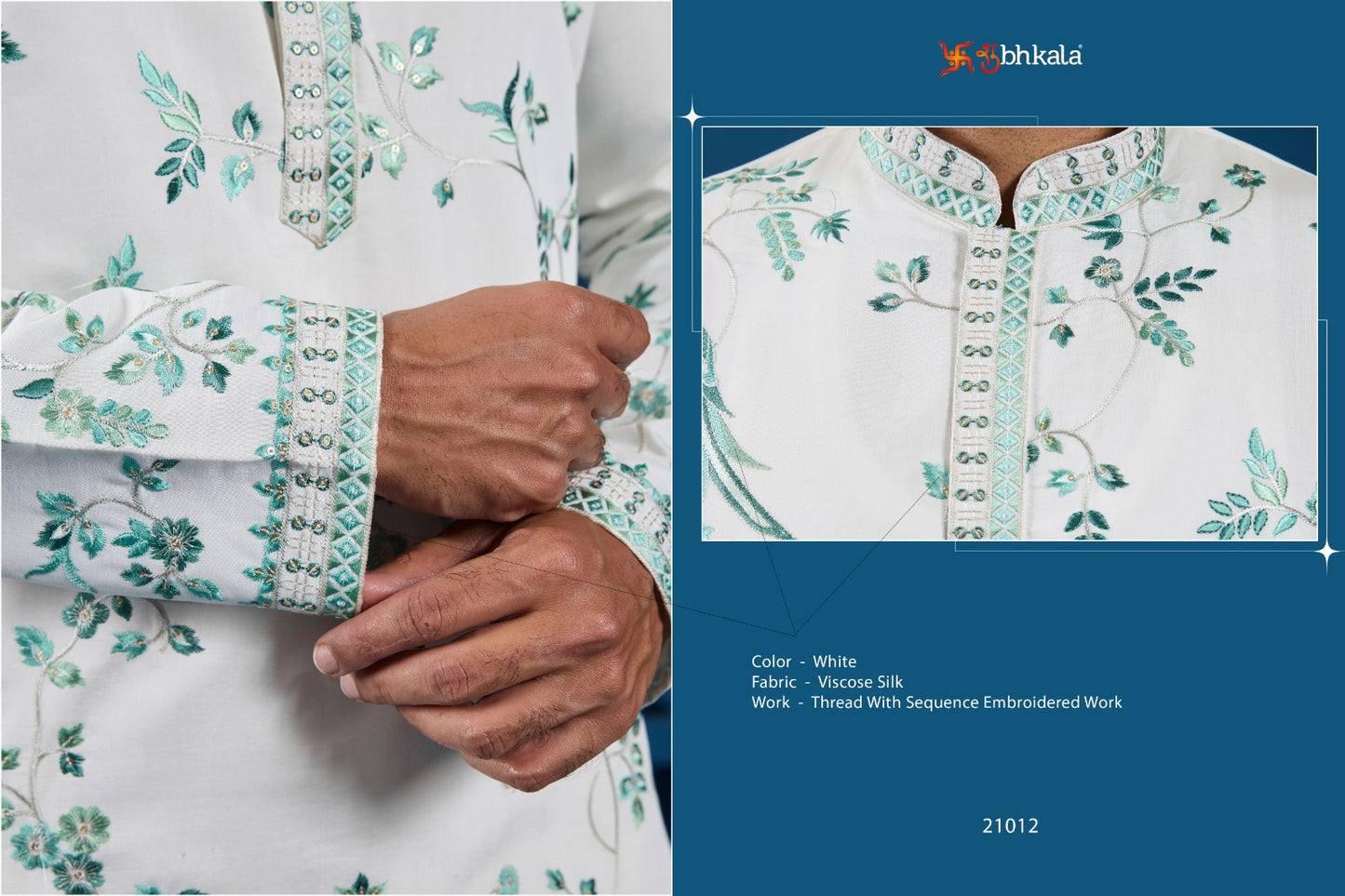 21012 Culture Couture Shubhkala Viscose Silk Mens Kurta