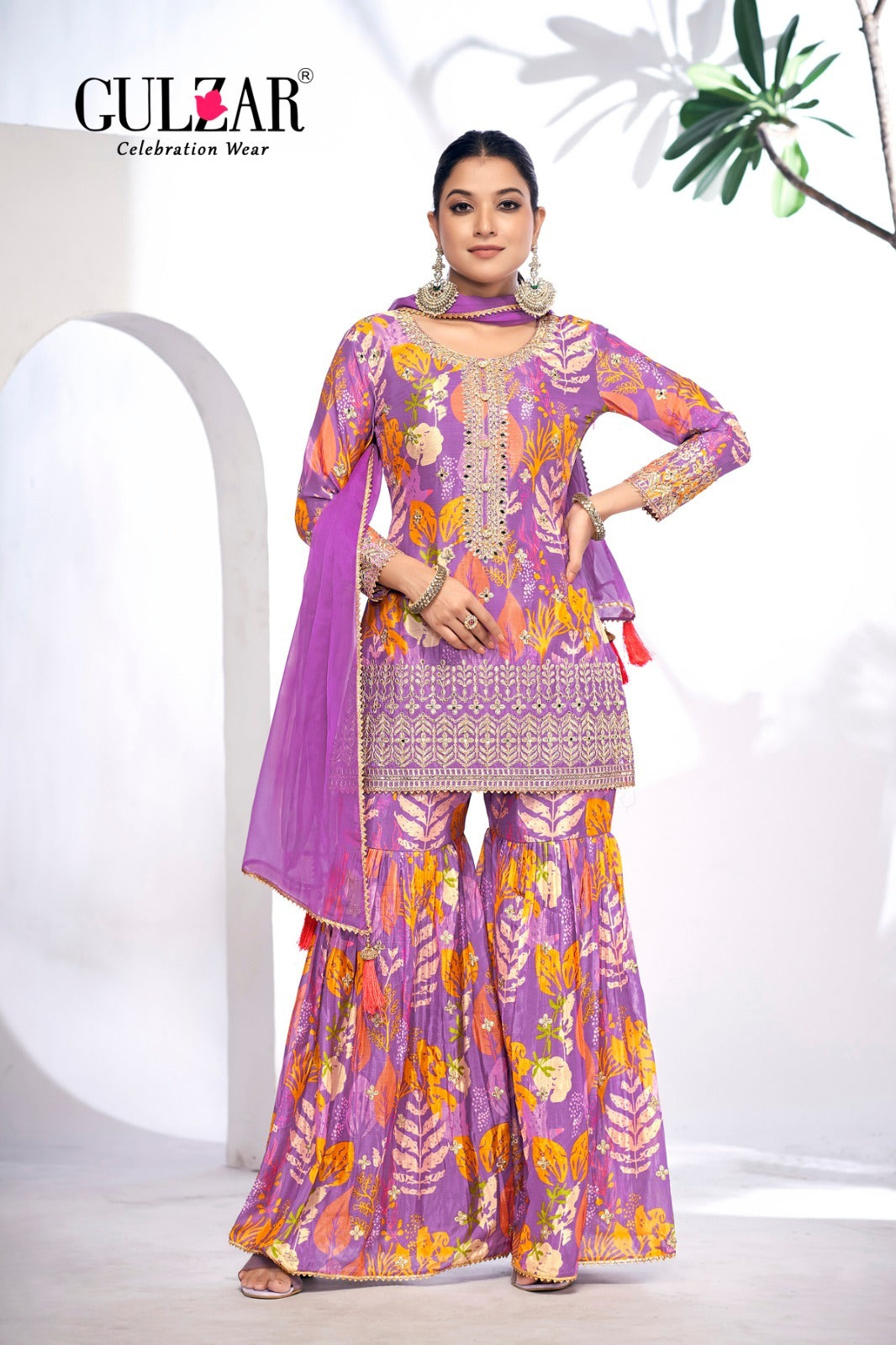2104 Monisha Gulzar Sharara Readymade Suits