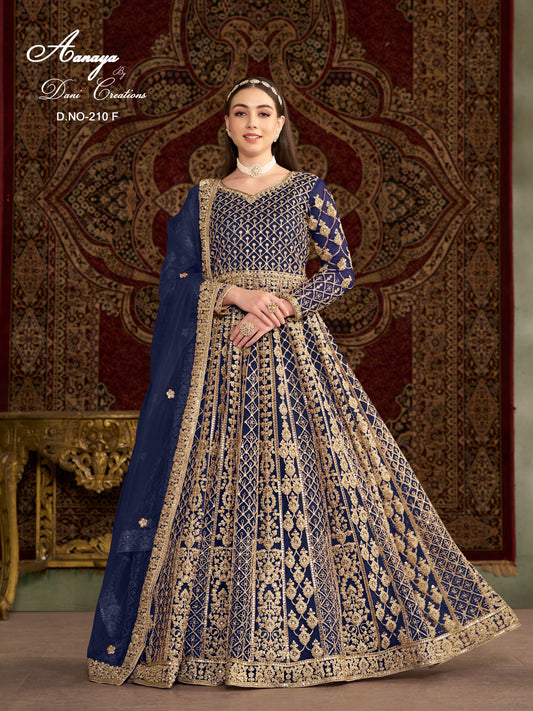 210F Aanaya Vol 210 Dani Creation Net Gown Dupatta Set