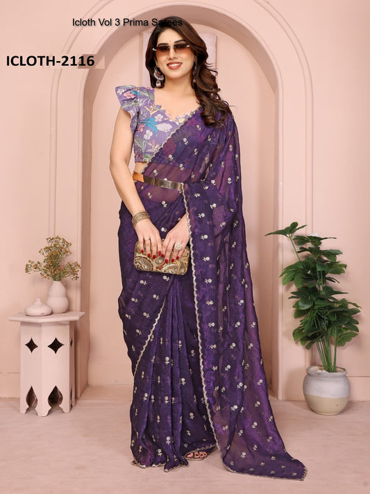 2116 Icloth Vol 3 Prima Crunchy Crush Sarees