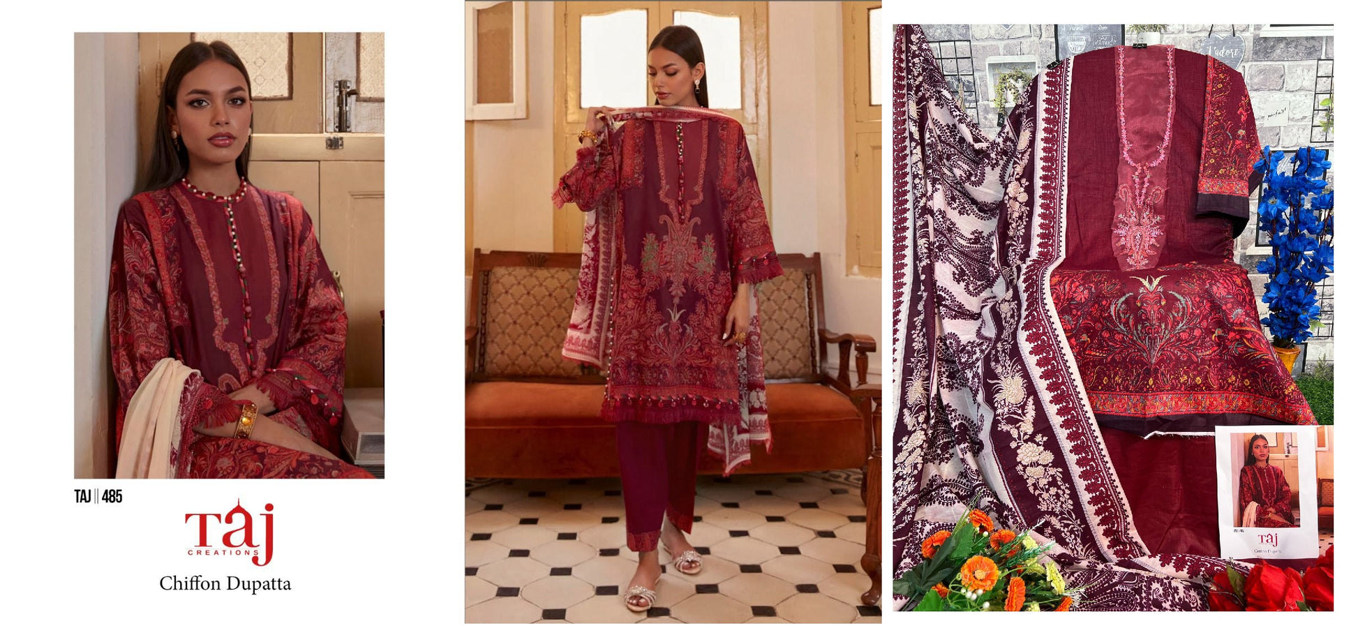 485 Taj Creations Pakistani Salwar Suits