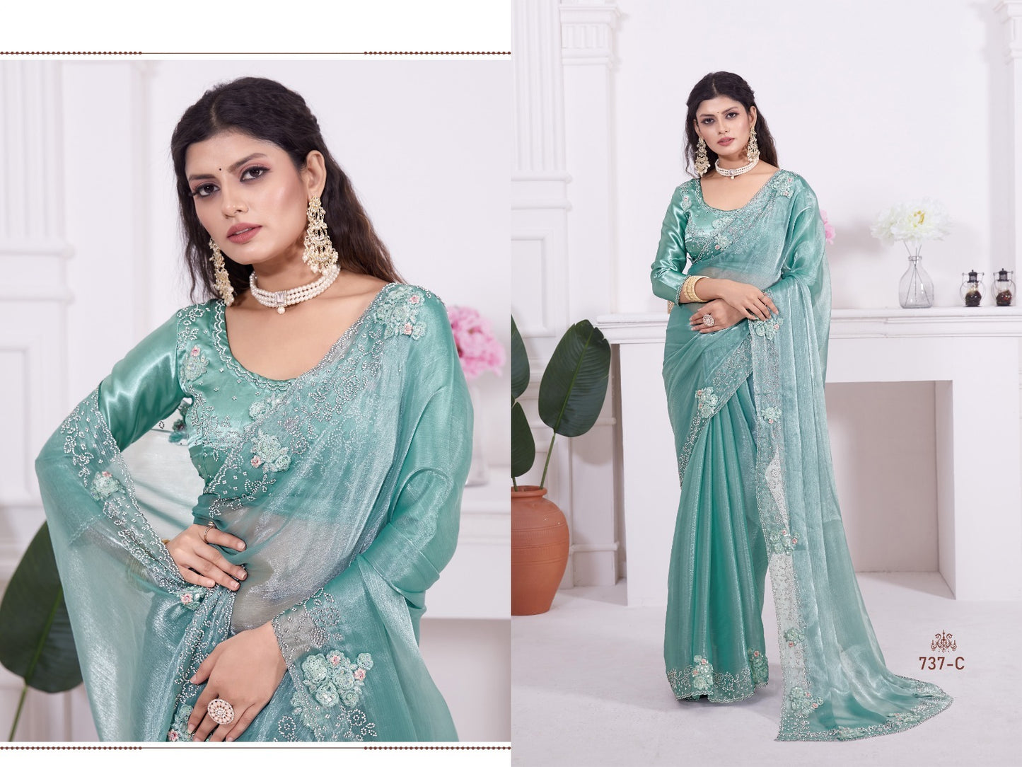 737C Light Mehek Sarees