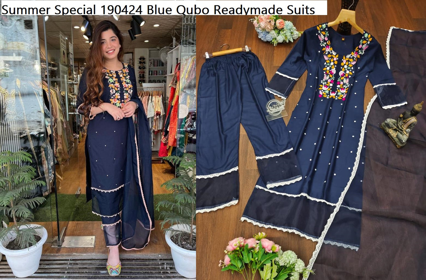 Summer Special 190424 Blue Qubo Readymade Suits