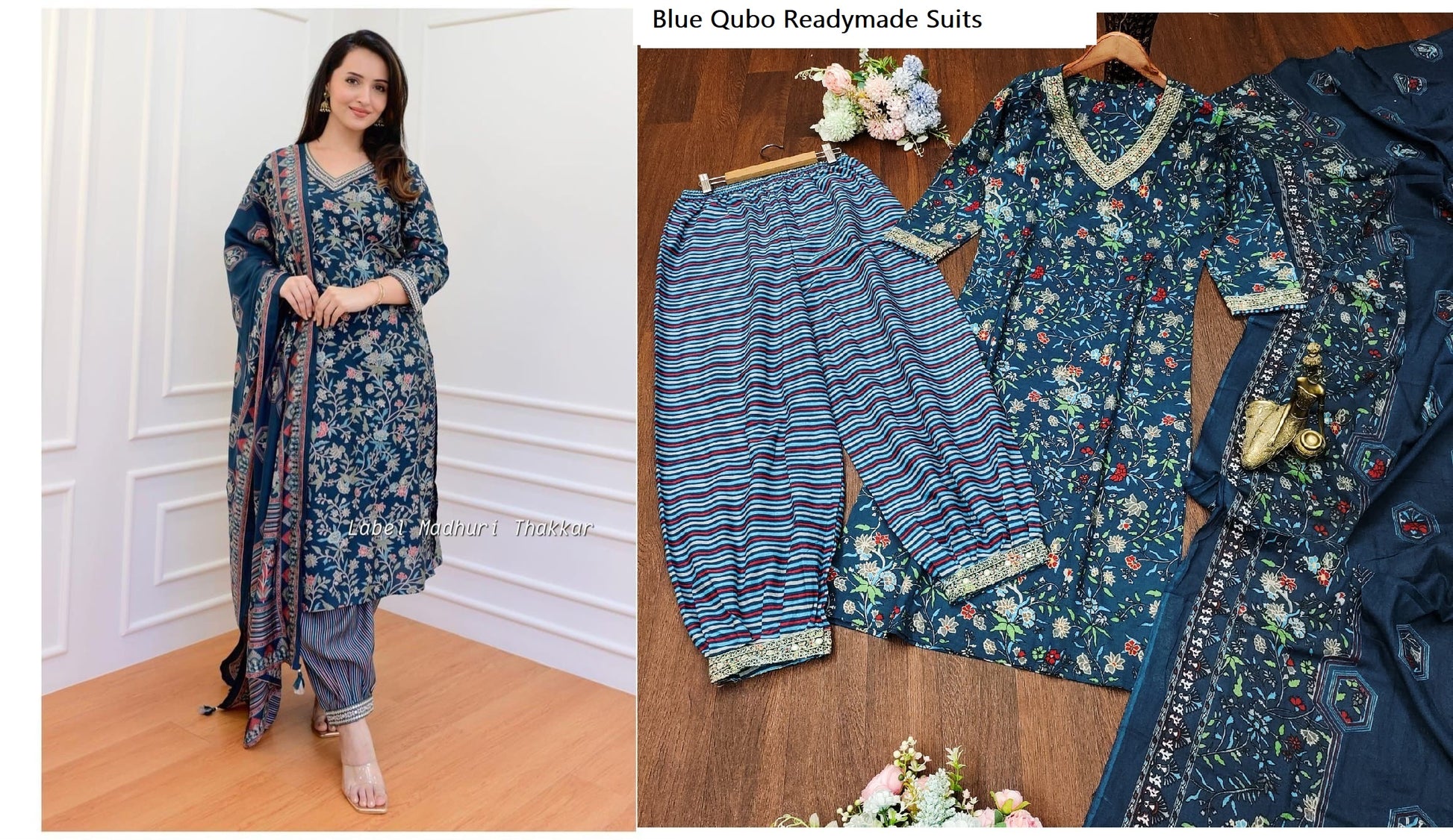 Blue Qubo Readymade Suits