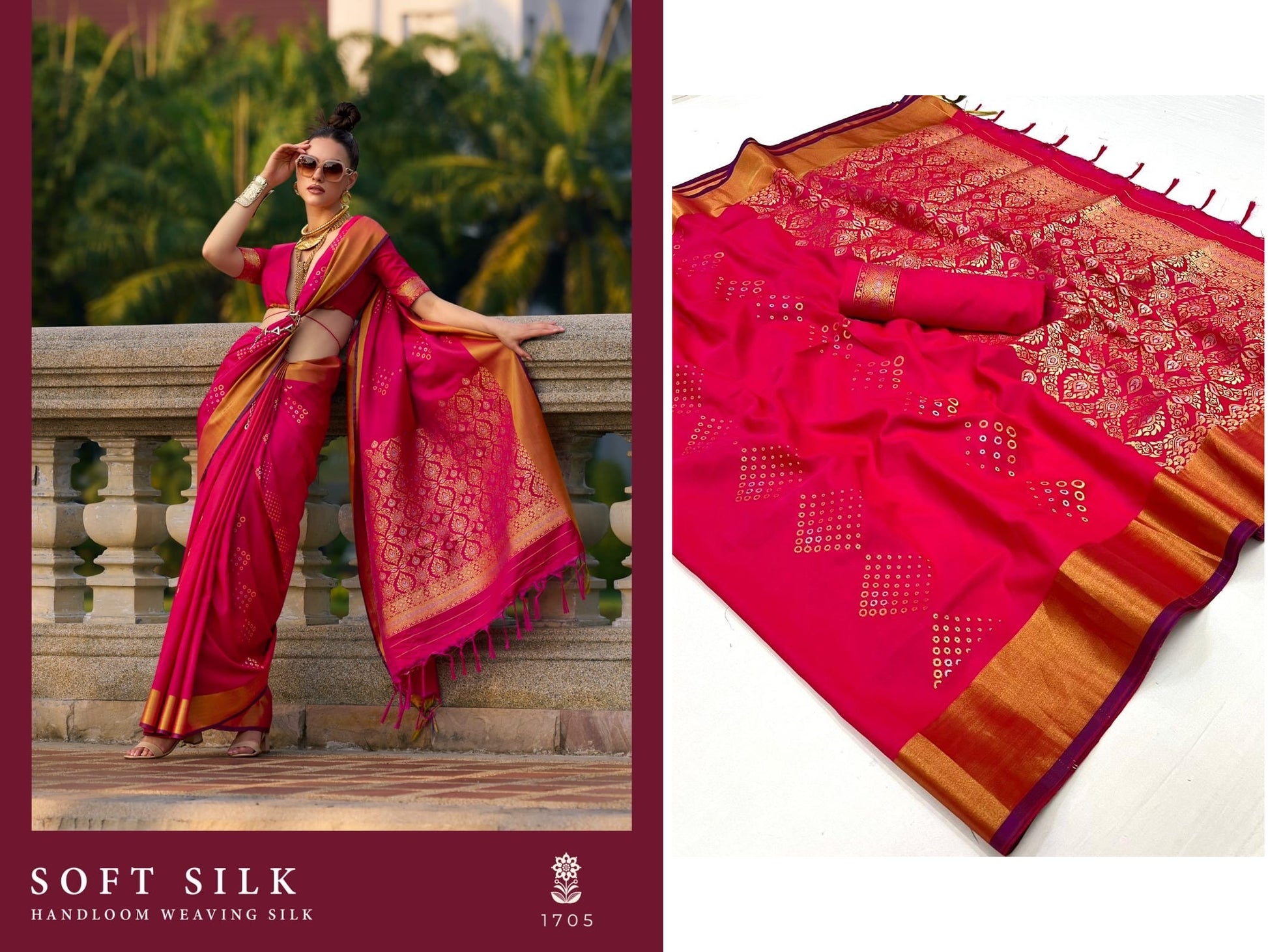 1705 Soft Silk Rajtex Sarees