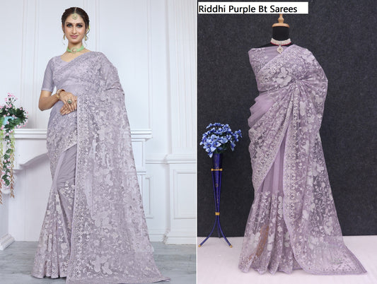 Riddhi Purple Bt Sarees