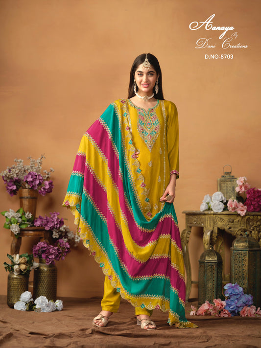 8703 Aanaya Vol 187 Dani Creation Unstitched Suits