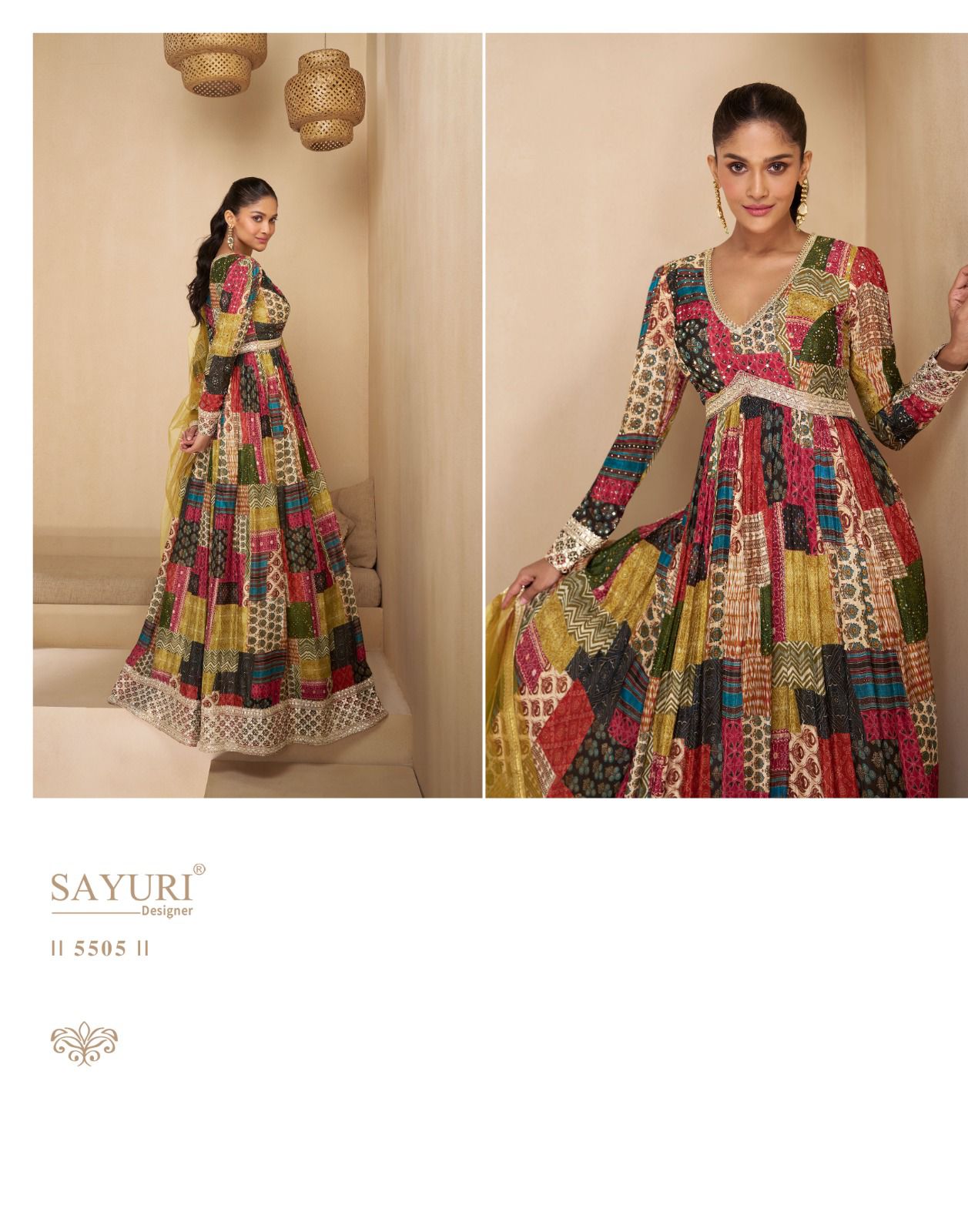 5505 Noori Sayuri Gown Dupatta Set