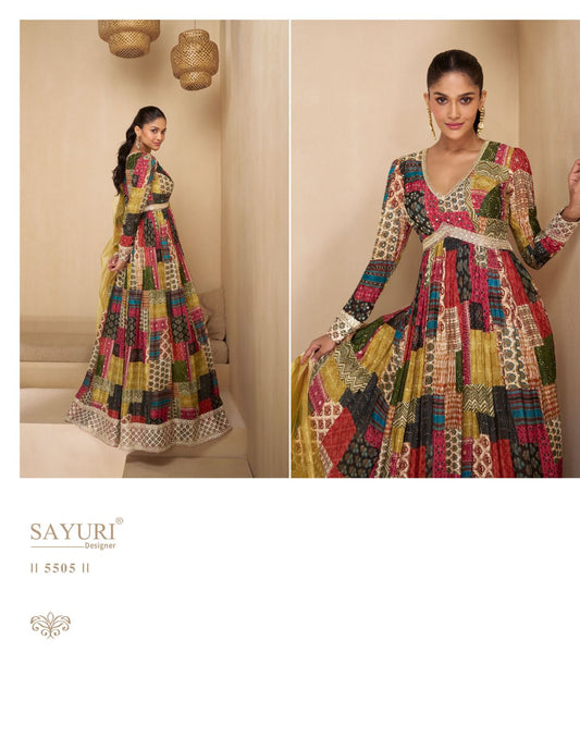 5505 Noori Sayuri Gown Dupatta Set