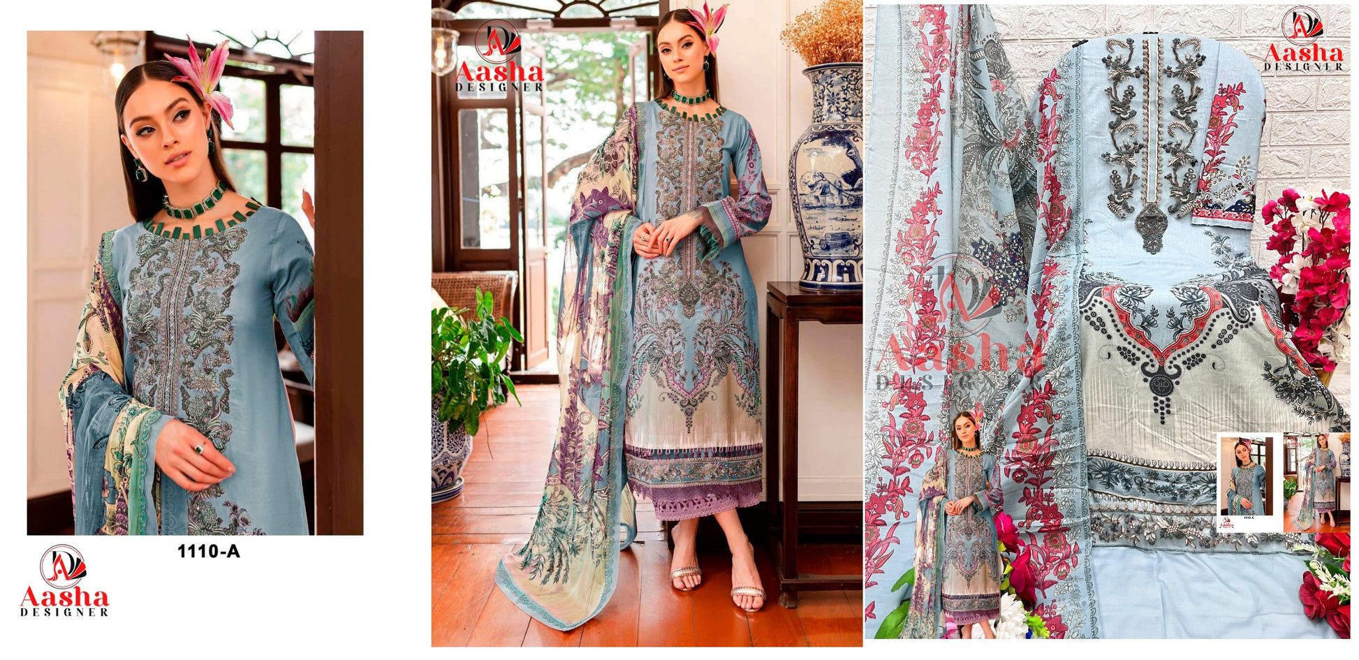 1110A Queen Court Vol 7 Aasha Designer Pakistani Salwar Suits