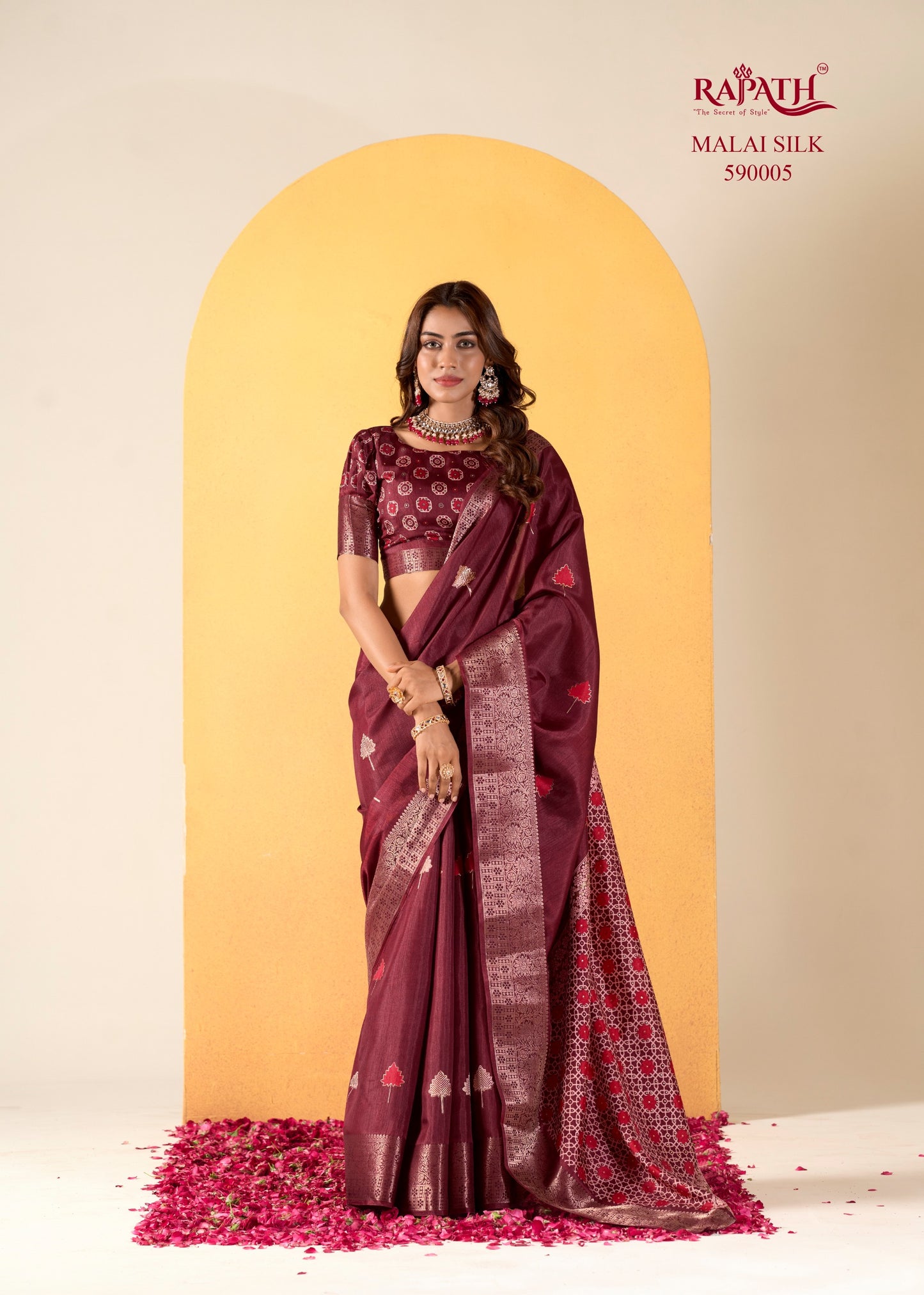 590005 Chocolate Rajpath Sarees