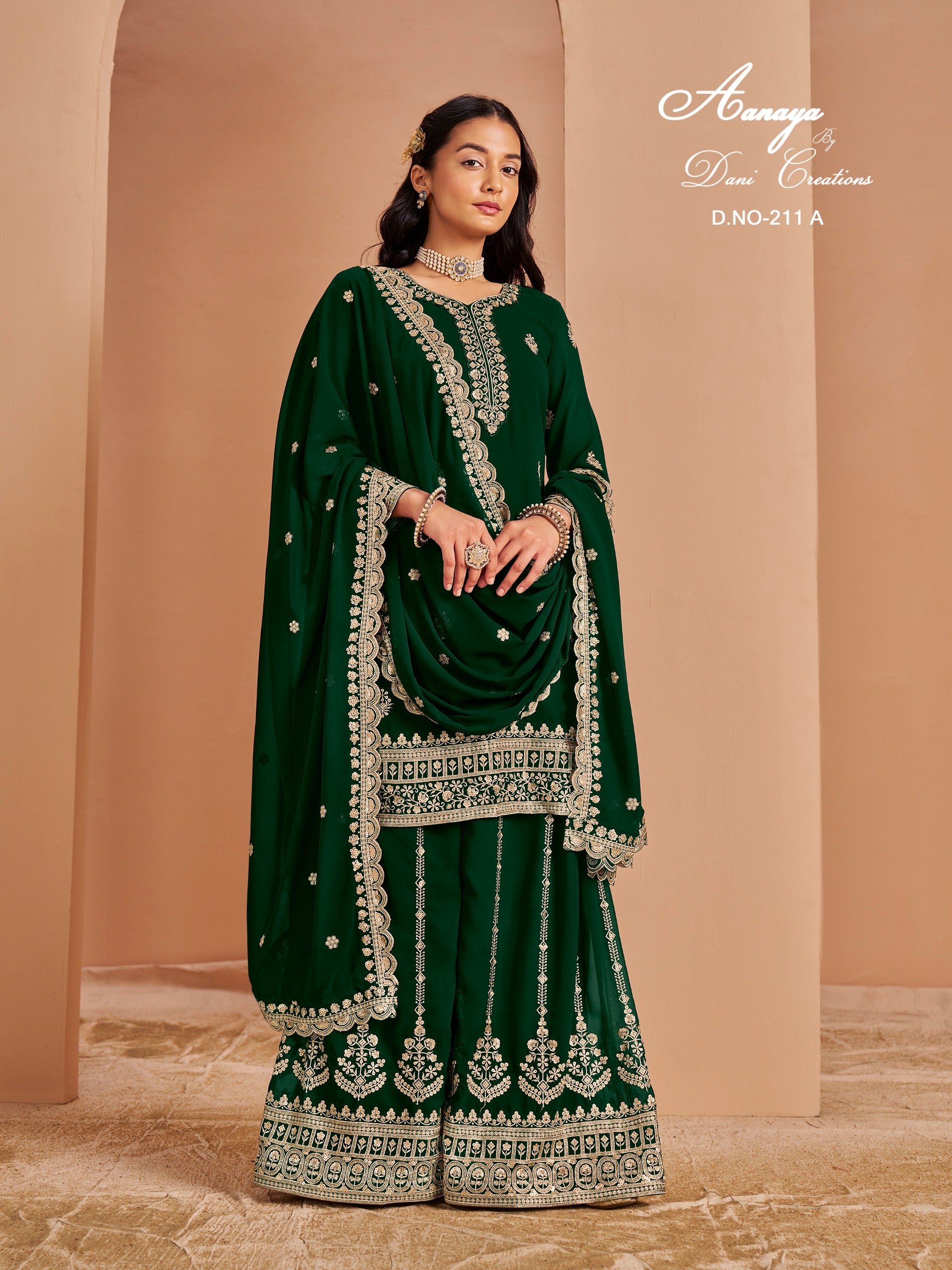 211A Aanaya Vol 211 Dani Creation Faux Georgette Pakistani Salwar Suits