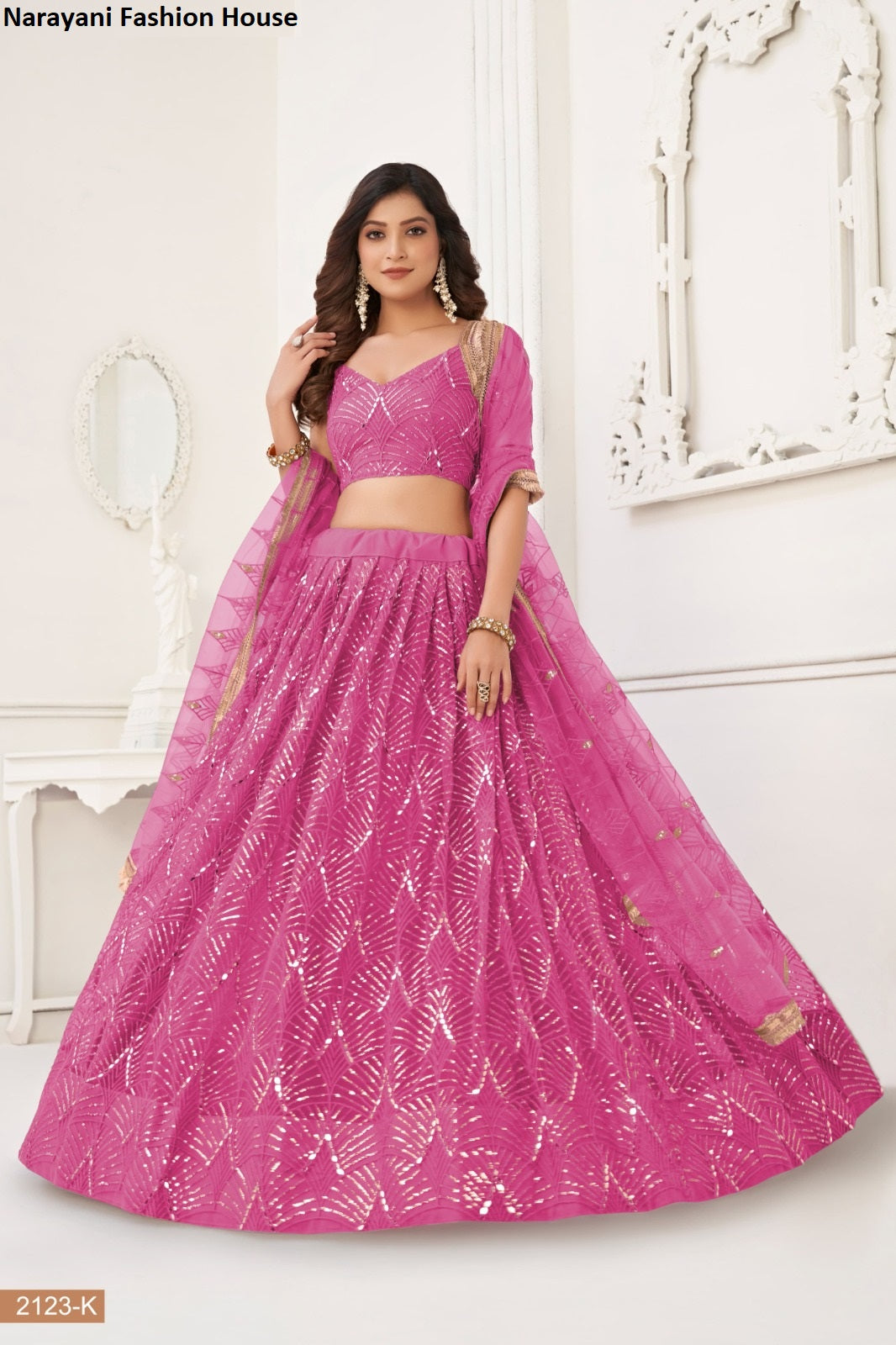 2123K Narayani Fashion House Butterfly Net Lehenga Choli