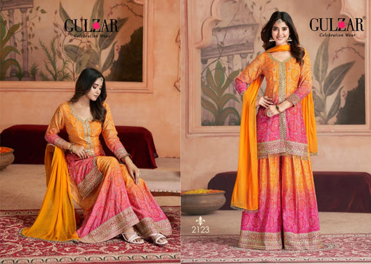 2123 Rangeela Gulzar Chinnon Silk Readymade Suits