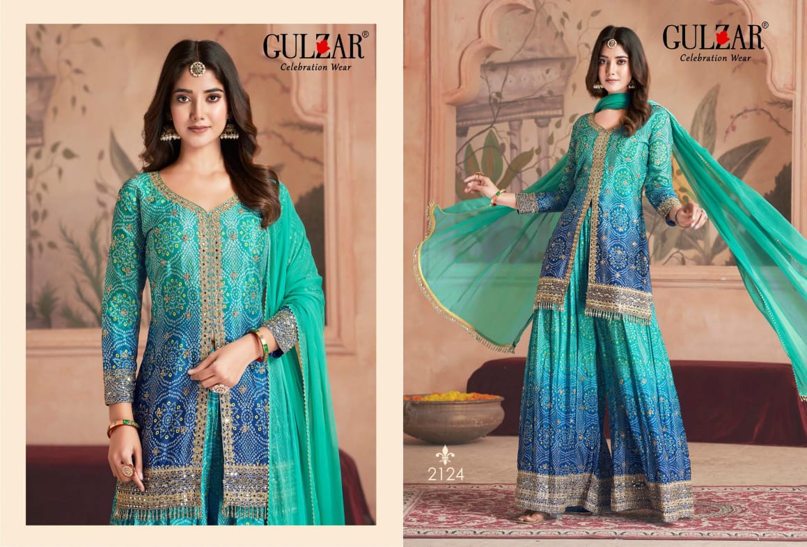 2124 Rangeela Gulzar Chinnon Silk Readymade Suits