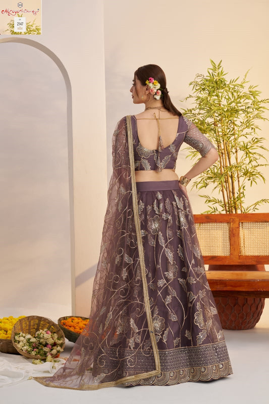 2147 Dark Onion Kelaya Vol-10 Narayani Fashion House Butterfly Net Lehenga Choli