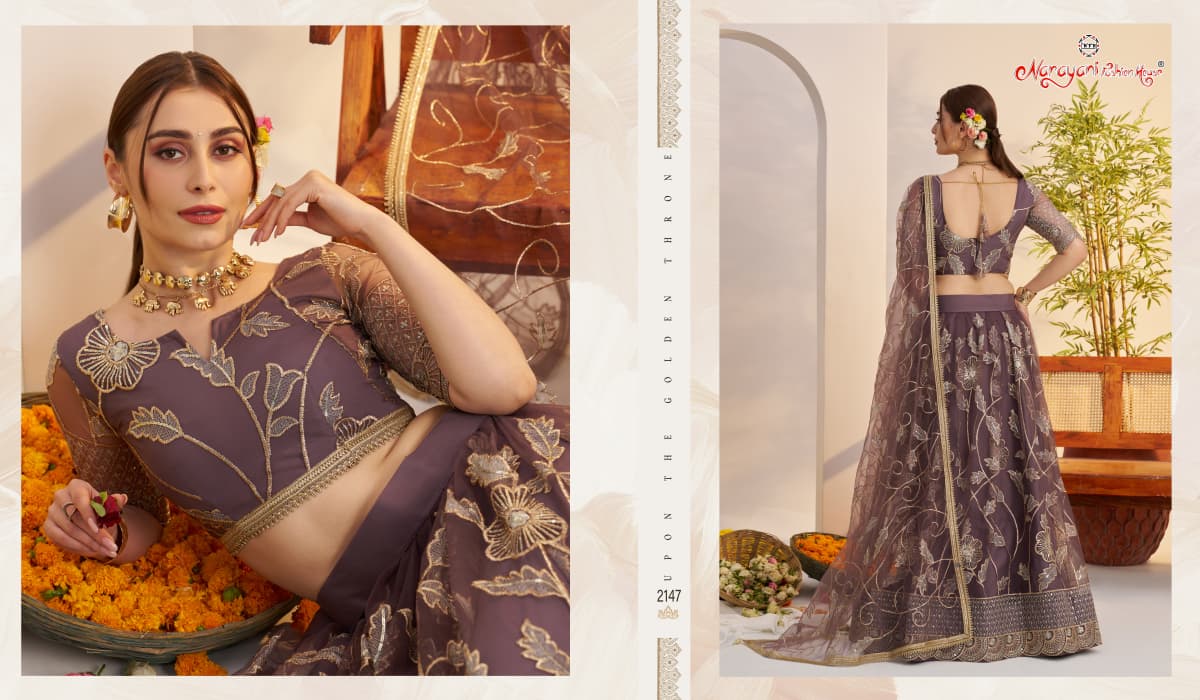 2147 Dark Onion Kelaya Vol-10 Narayani Fashion House Butterfly Net Lehenga Choli