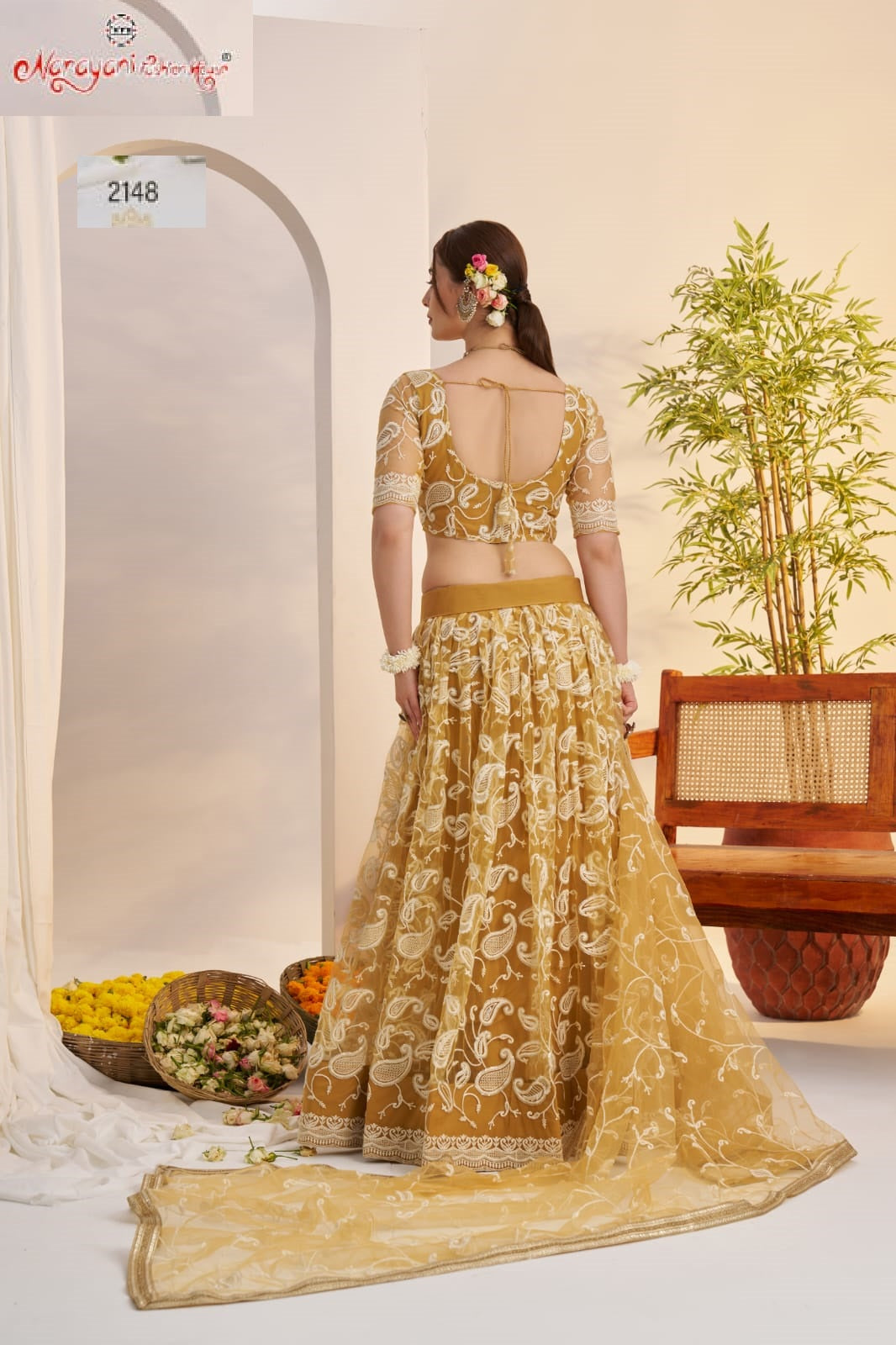 2148 Light Golden Kelaya Vol-10 Narayani Fashion House Butterfly Net Lehenga Choli