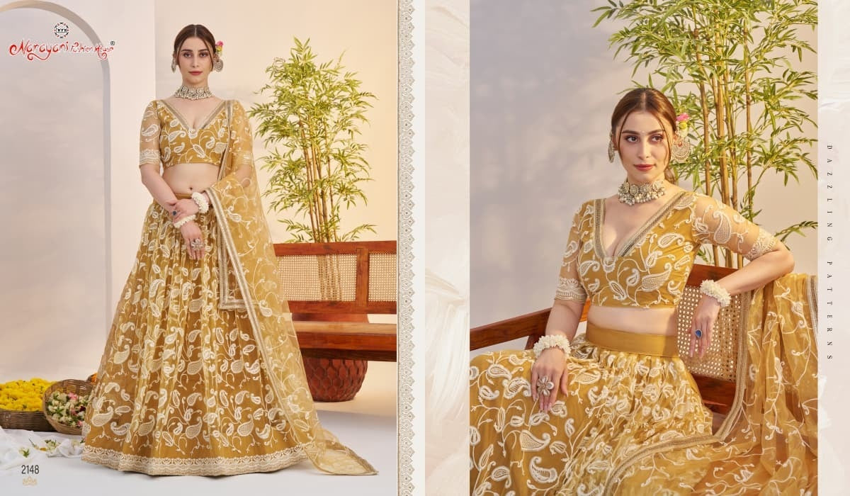 2148 Light Golden Kelaya Vol-10 Narayani Fashion House Butterfly Net Lehenga Choli