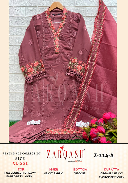 214A Zarqash Embroidered Pakistani Readymade Suits