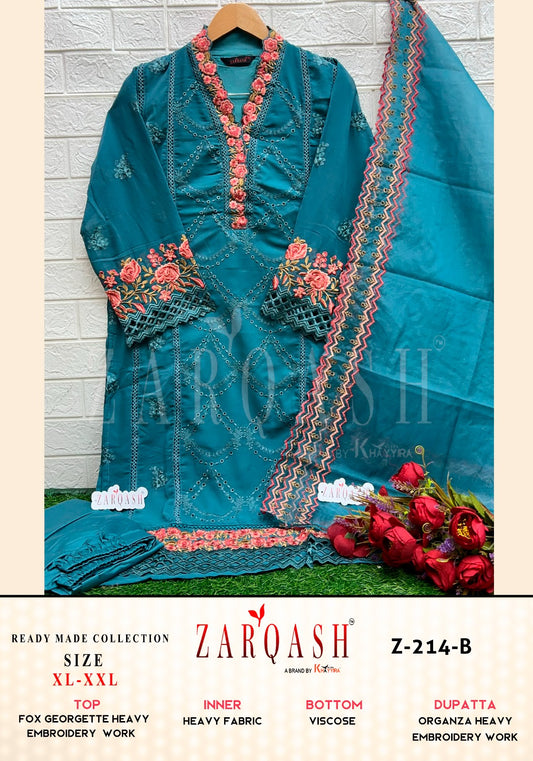 214B Zarqash Embroidered Pakistani Readymade Suits