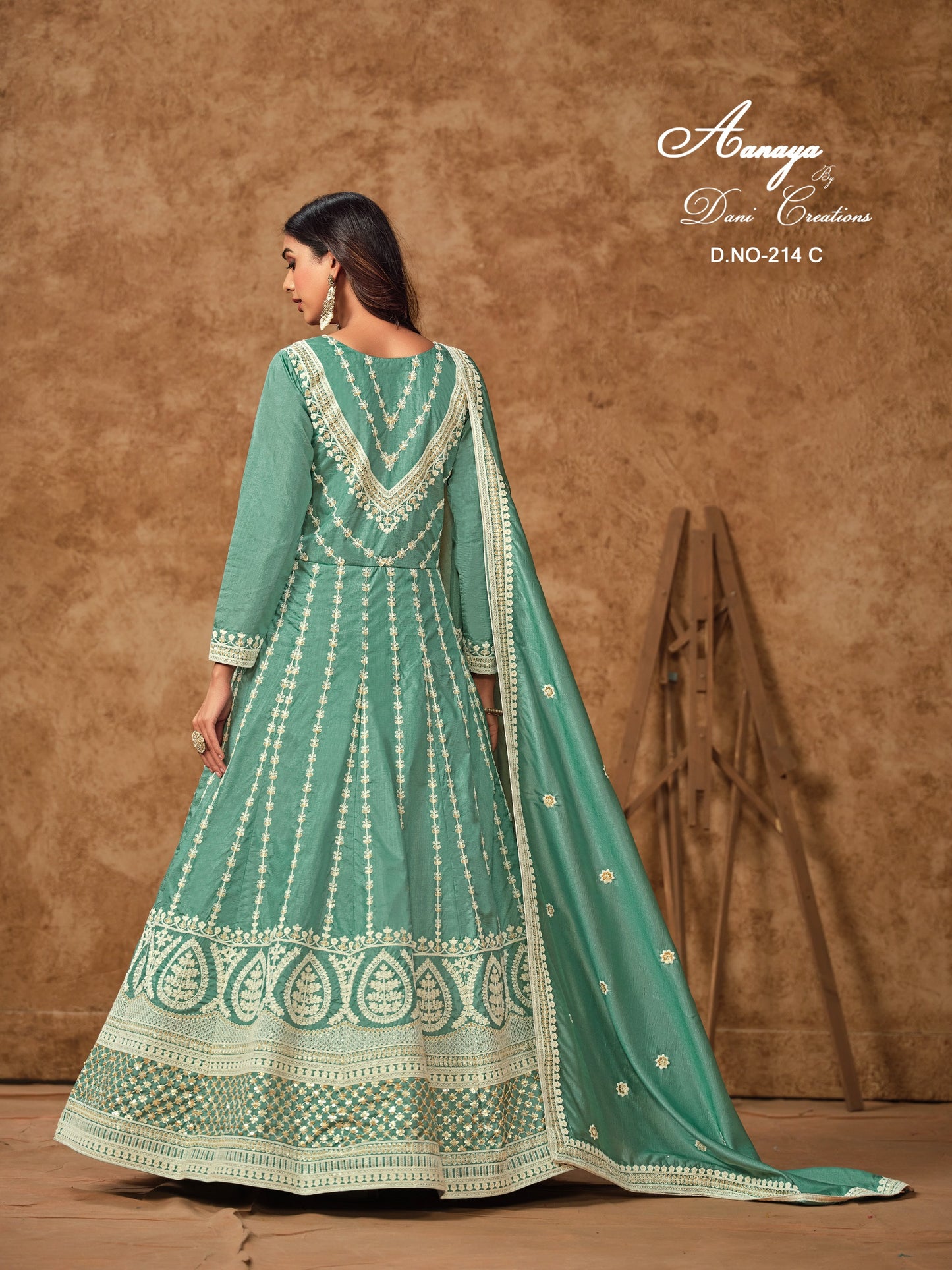 214Caanaya Vol 214 Dani Creation Silk Gown Dupatta Set