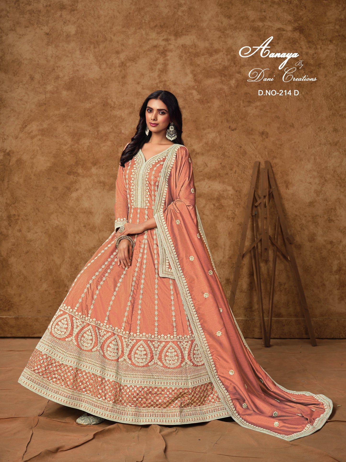 214D Aanaya Vol 214 Dani Creation Silk Gown Dupatta Set
