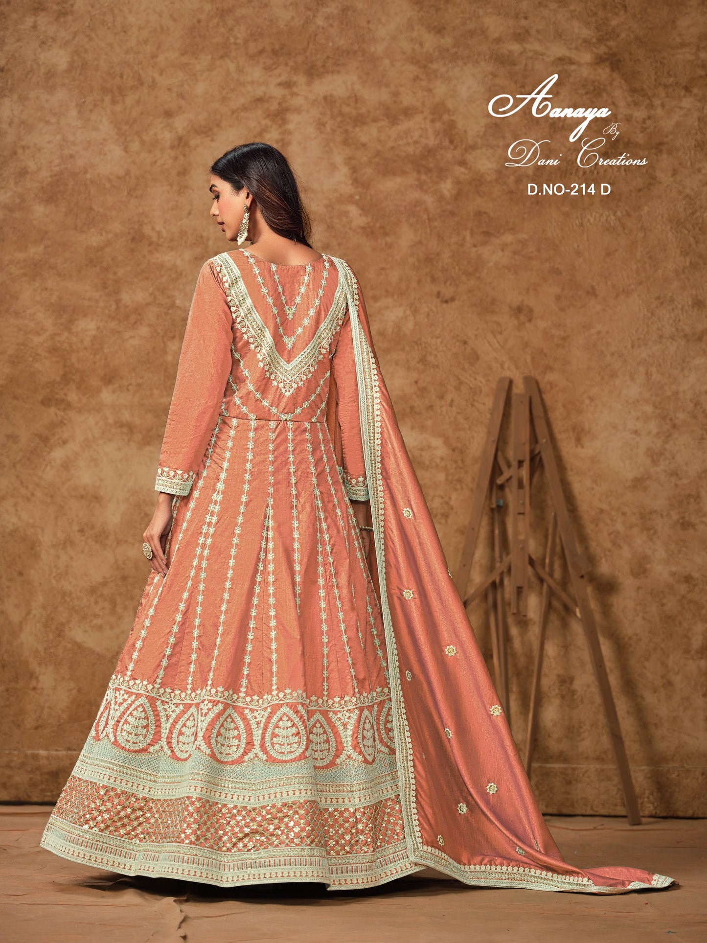 214D Aanaya Vol 214 Dani Creation Silk Gown Dupatta Set