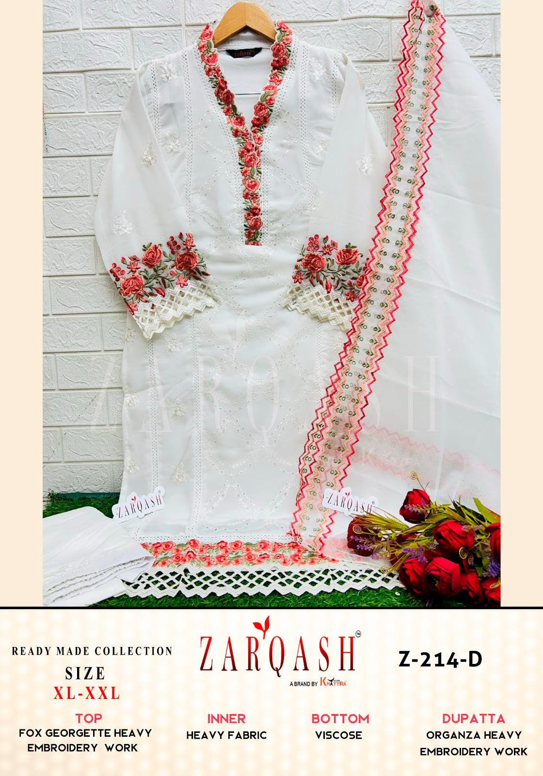 214D Zarqash Embroidered Pakistani Readymade Suits