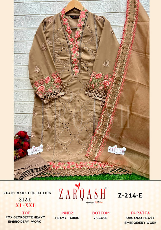 214E Zarqash Embroidered Pakistani Readymade Suits