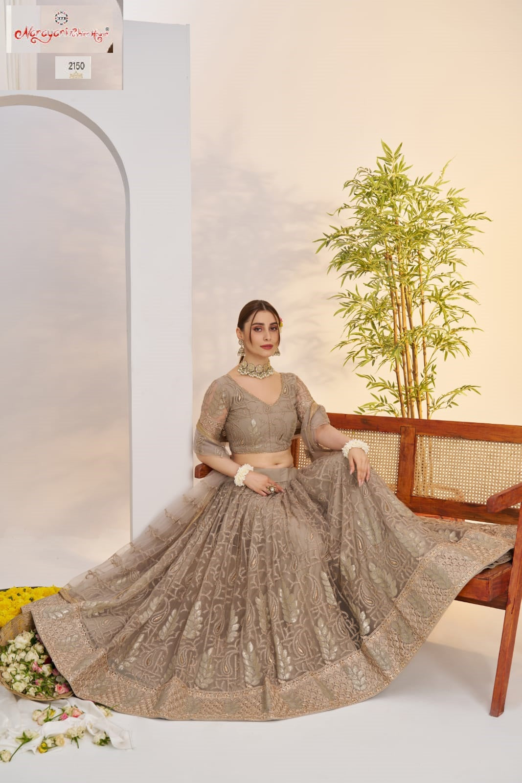 2150 Matellic Gary Kelaya Vol-10 Narayani Fashion House Butterfly Net Lehenga Choli