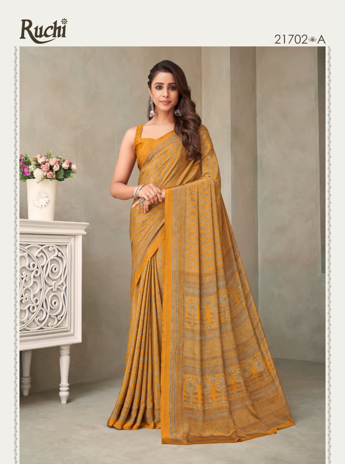 21702-A Vivanta Silk 18Th Edition Ruchi Silk Crepe Sarees