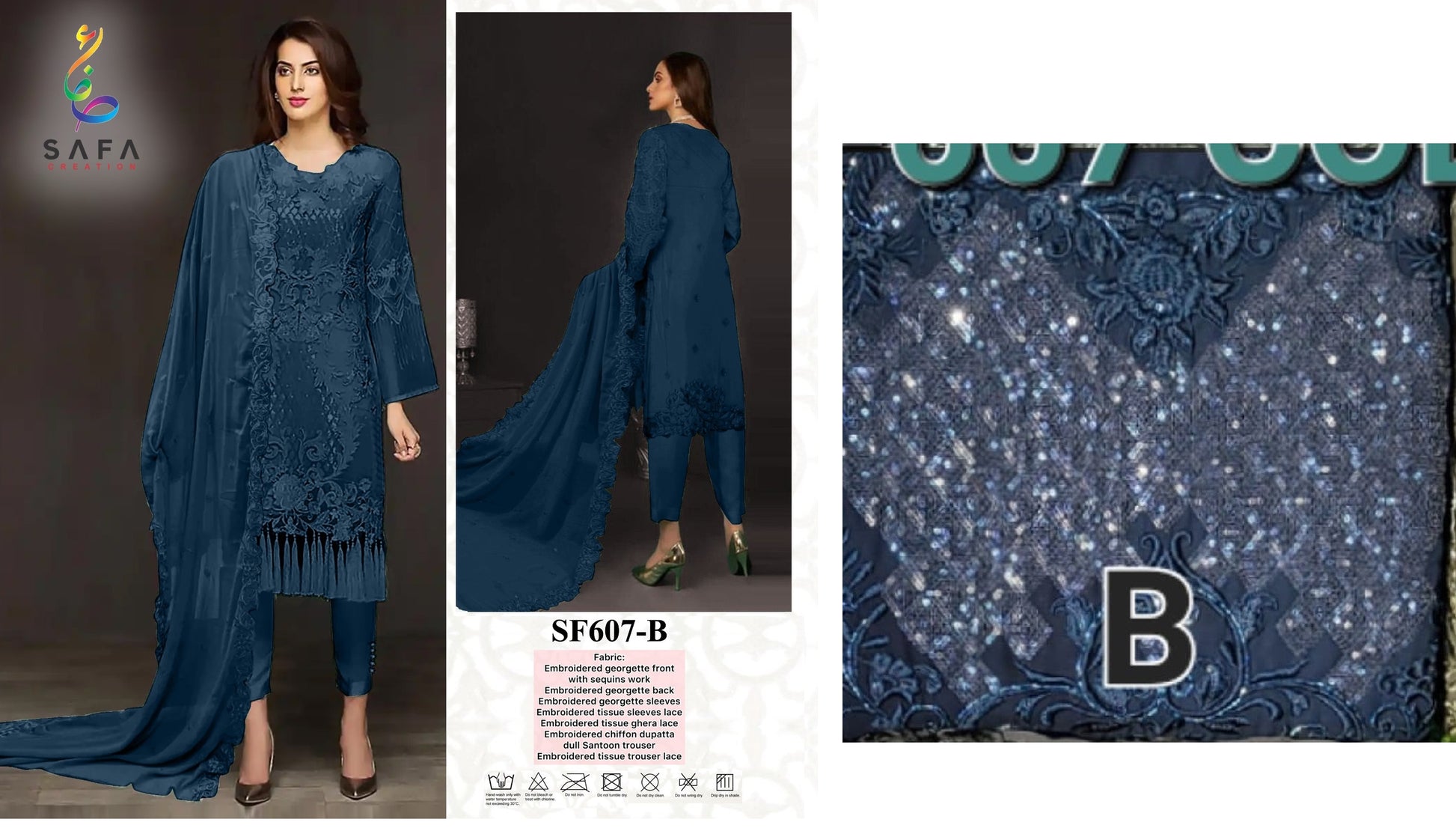 607B Safa Creation Pakistani Salwar Suits