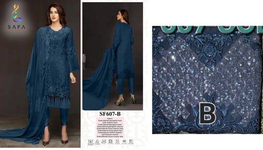 607B Safa Creation Pakistani Salwar Suits
