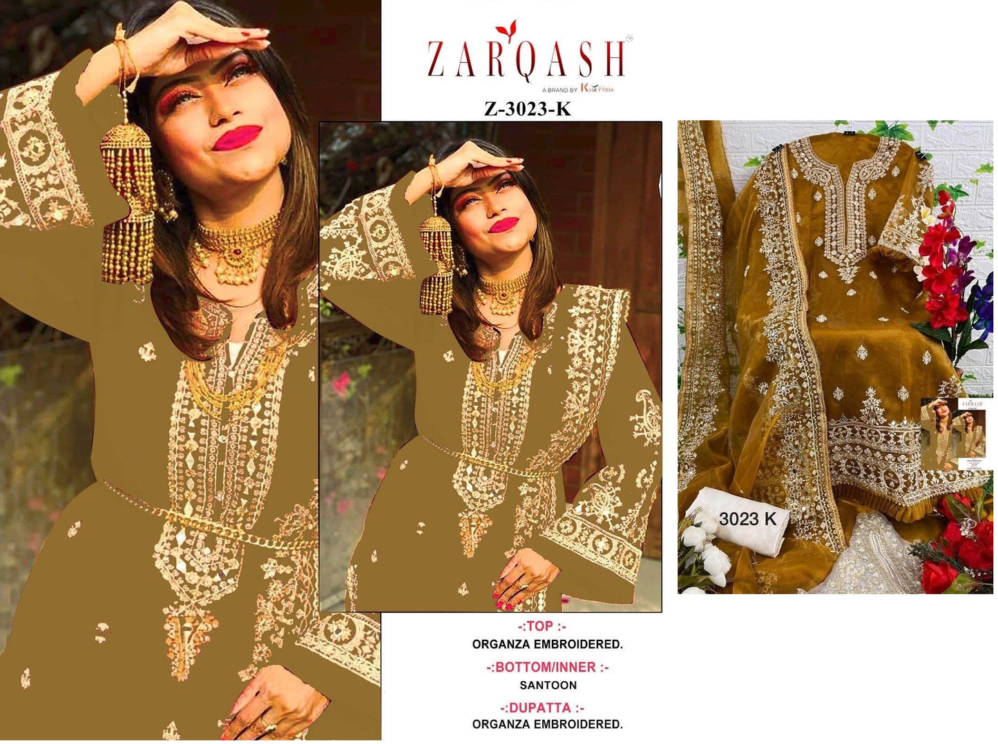 Z-3023K Zarqash Pakistani Salwar Suits