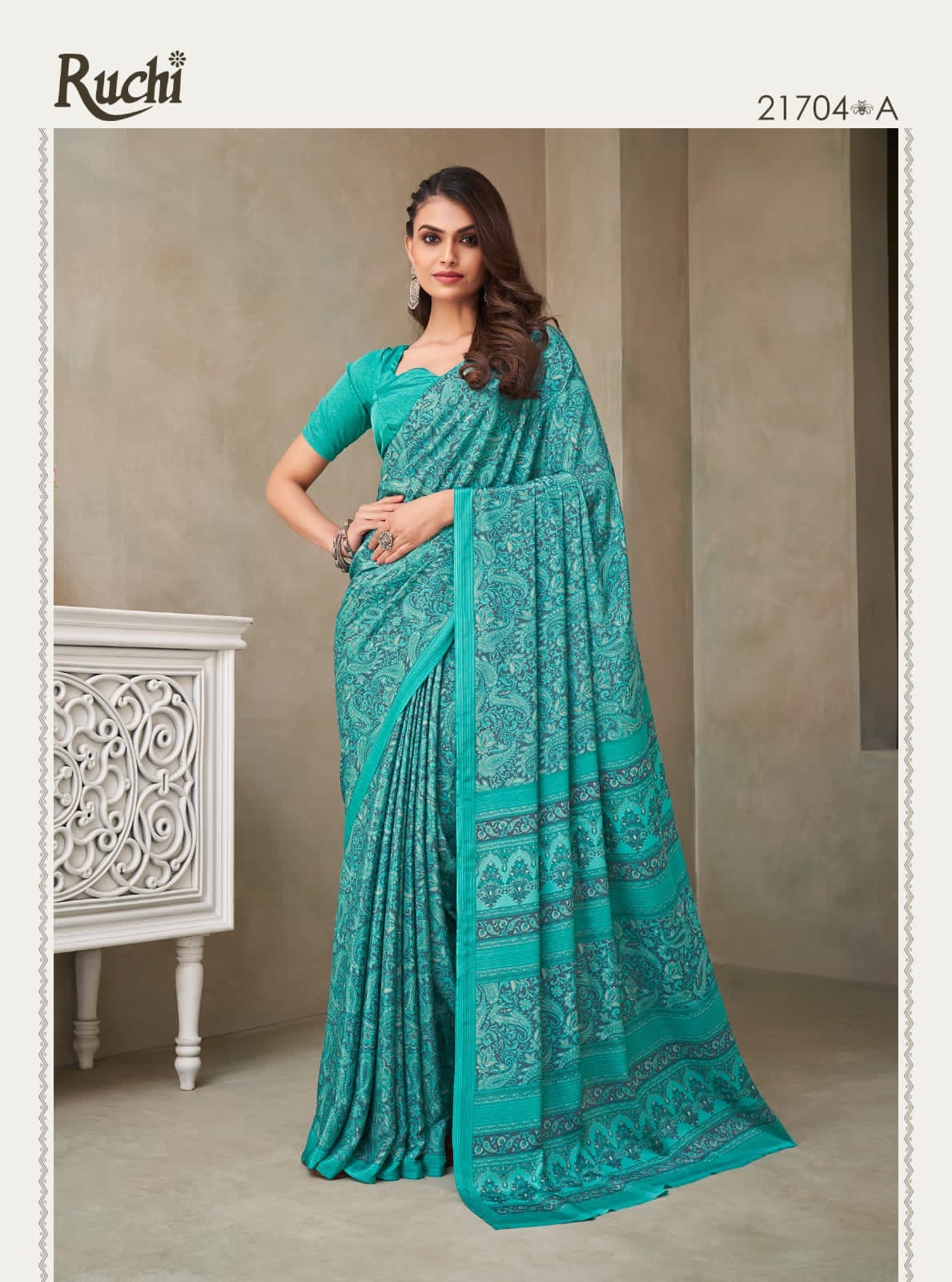 21704-A Vivanta Silk 18Th Edition Ruchi Silk Crepe Sarees