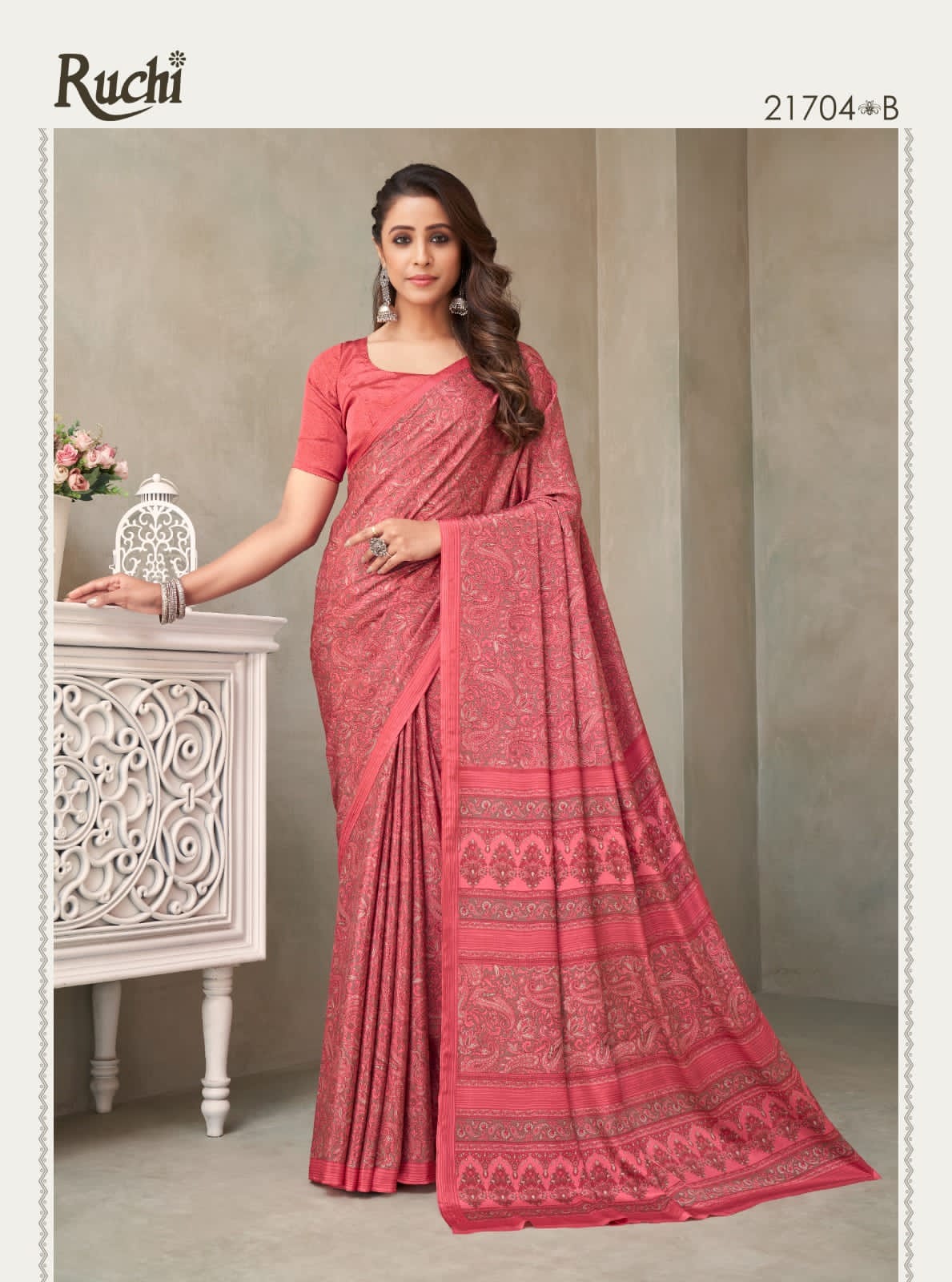 21704-B Vivanta Silk 18Th Edition Ruchi Silk Crepe Sarees