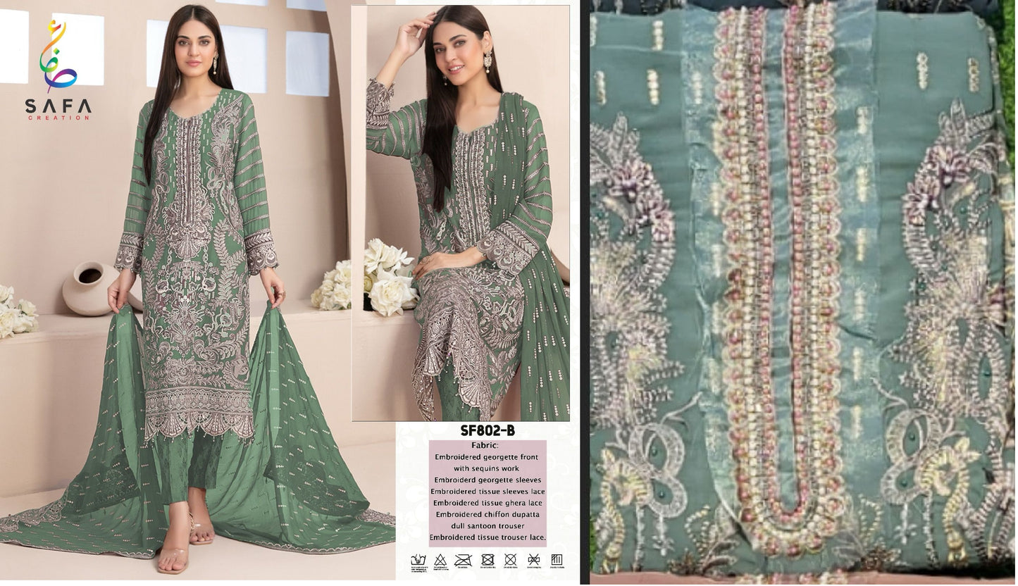 802B Safa Creation Pakistani Salwar Suits