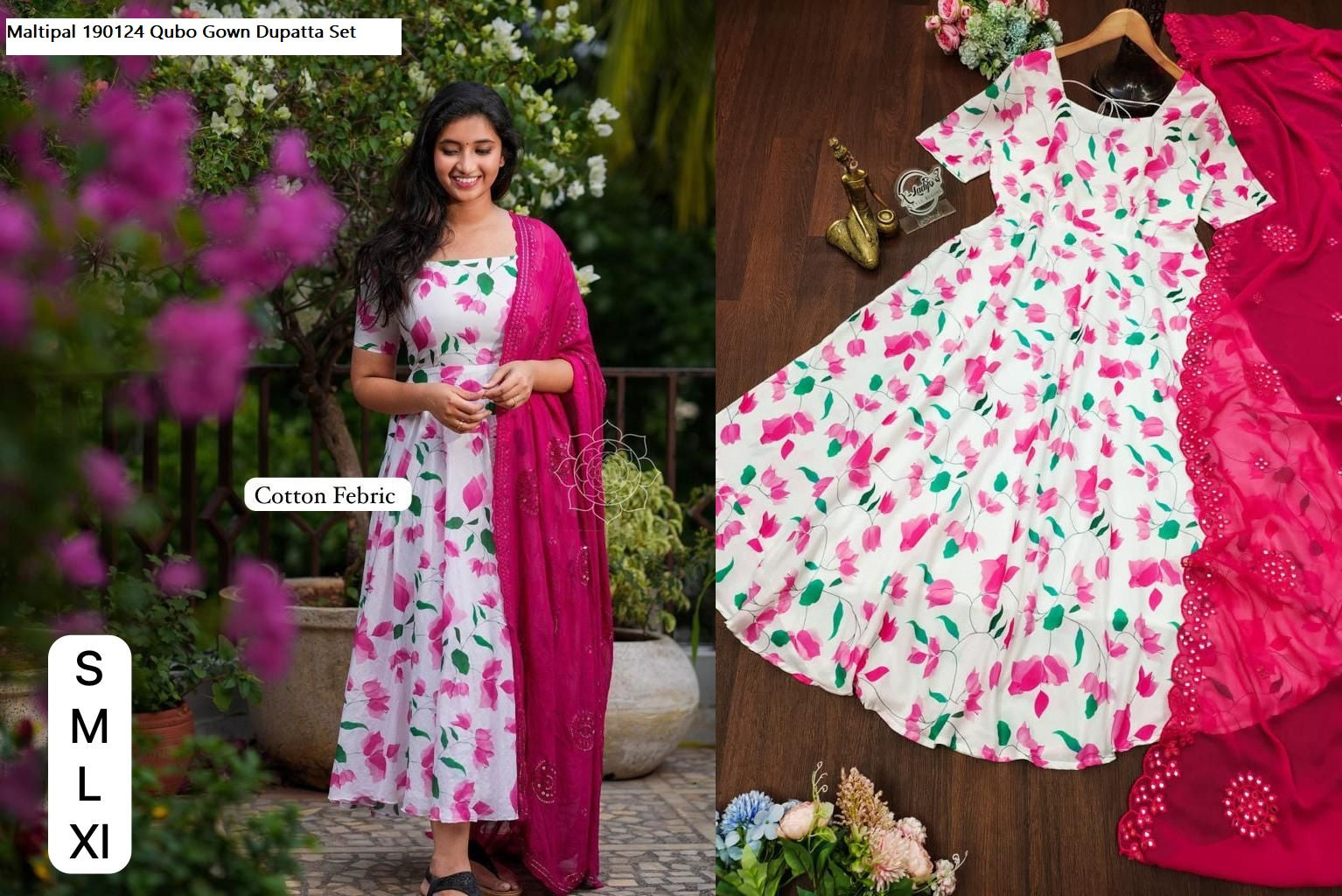 Maltipal 190124 Qubo Gown Dupatta Set