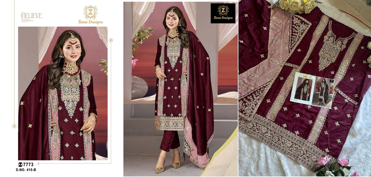 415B Colour Ziaaz Designs Pakistani Salwar Suits