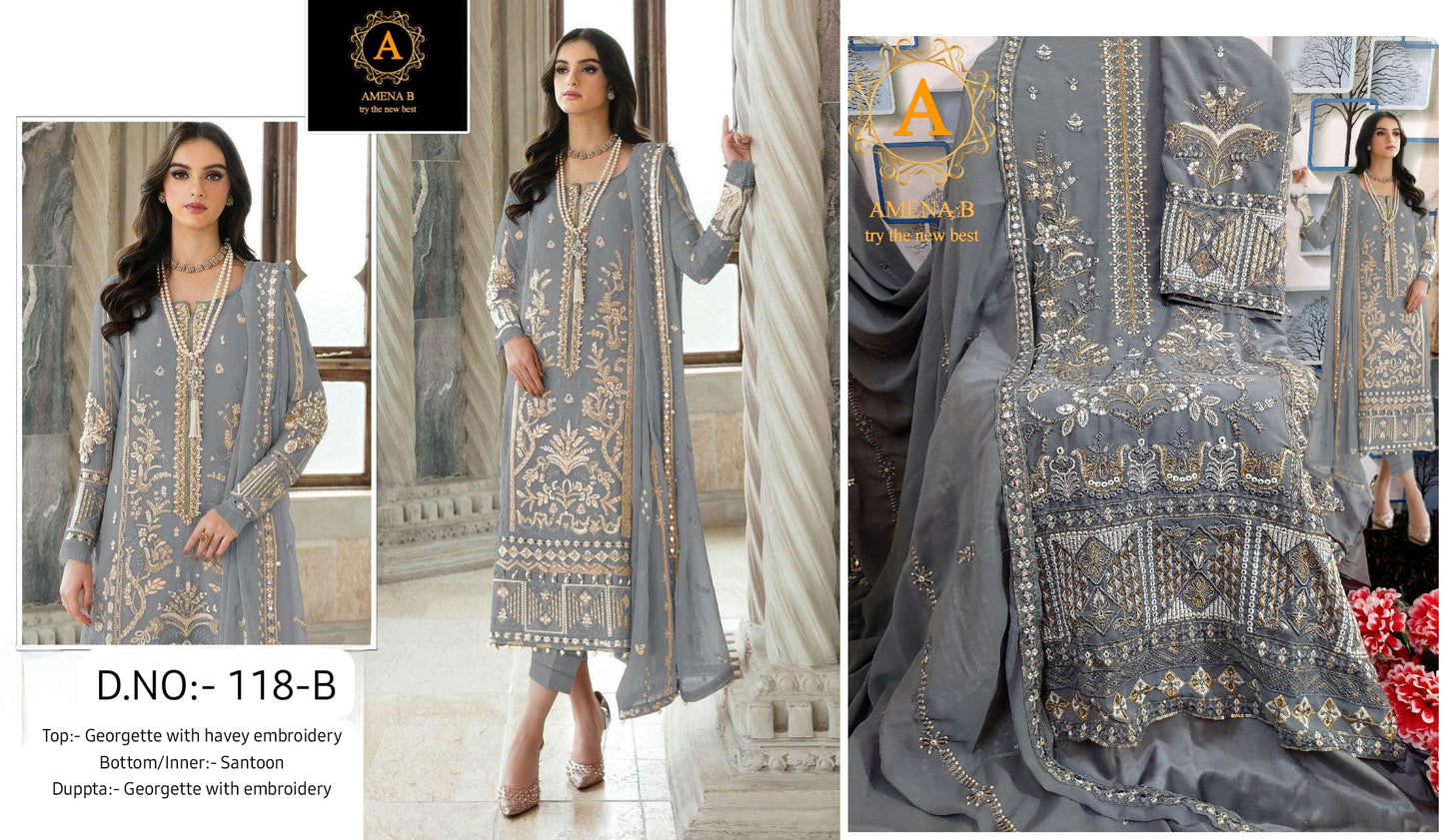 118B Amena B Pakistani Salwar Suits