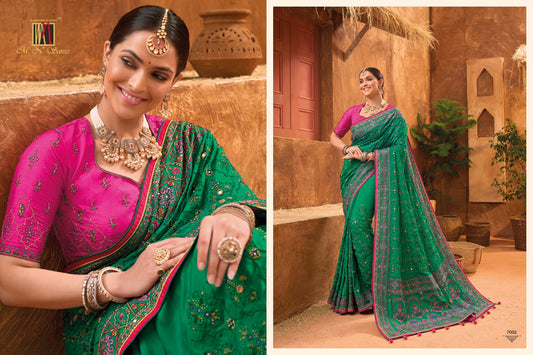 7002 Kachhi Work Vol 5 Mn Sarees