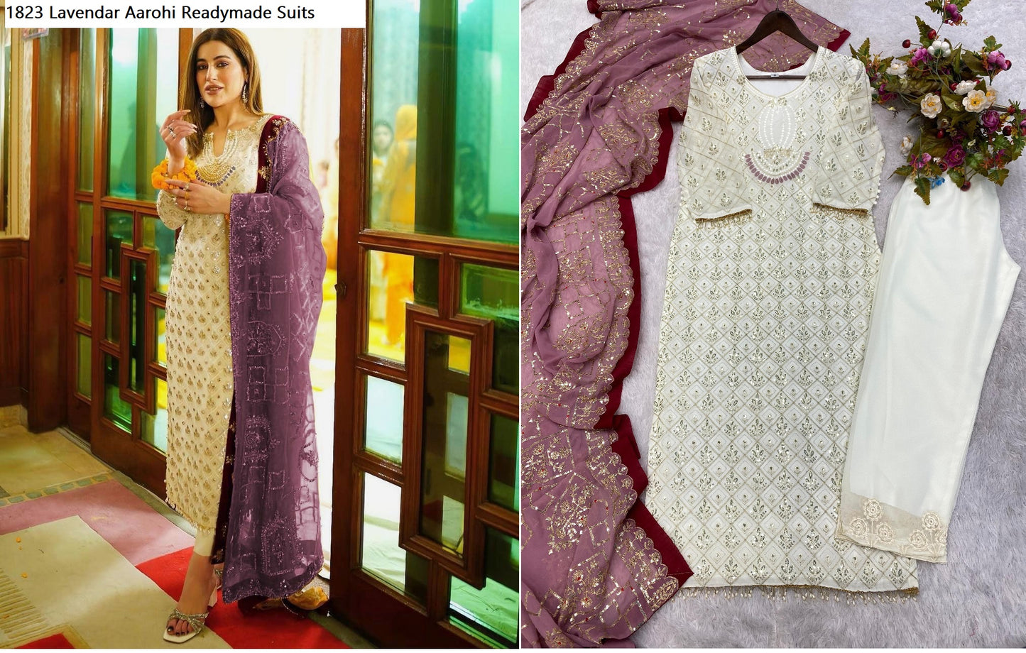 1823 Lavendar Aarohi Readymade Suits