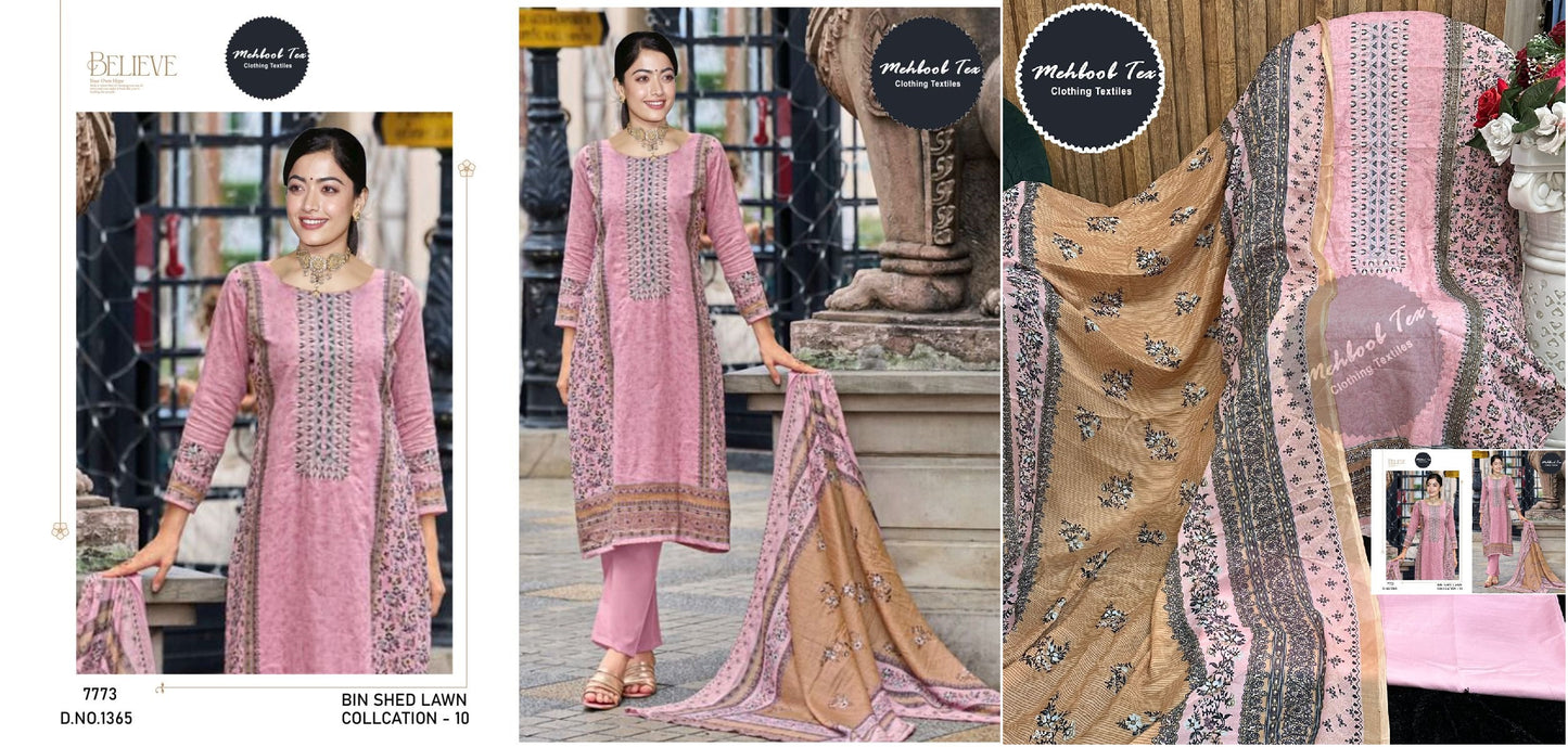 1365 Bin Saeed Lawn Collection Vol 10 Mehboob Tex Pakistani Salwar Suits