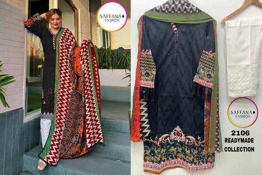 2106 Black Saffana Pakistani Readymade Suits