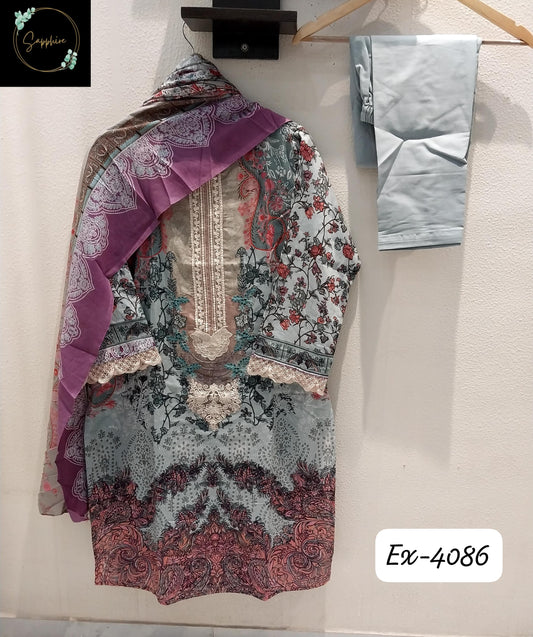 4086Sky Blue Sapphire Pakistani Readymade Suits
